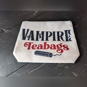 NEW Vampire Teabags Canvas Pouch for Feminine Hygiene Products Humorous Novelty